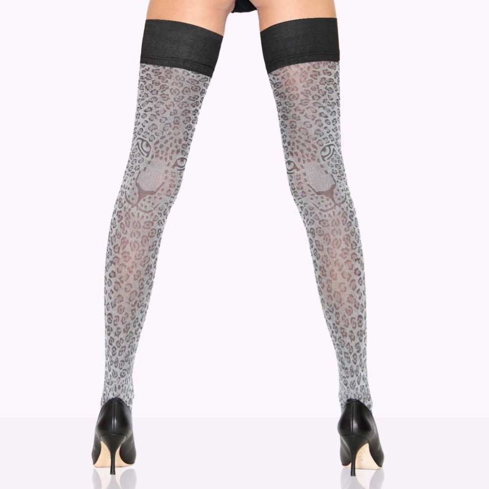 Animal print tights